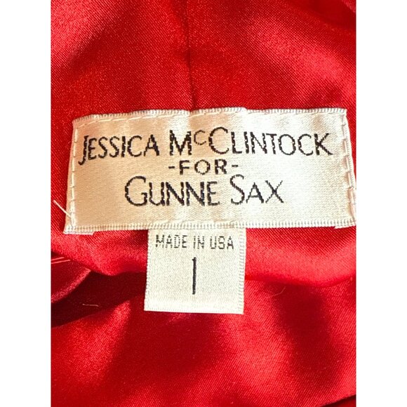 Jessica McClintock Gunne Sax Size 1 Satin Strappy Back Formal Gown High Low - Picture 11 of 11